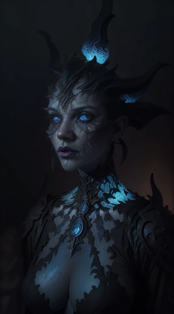 unreal engine:1.4,UHD,The best quality:1.4, fotorrealist:1.4, skin texture:1.4, masterpiece:1.8,(((beautiful woman Aesthetic horror,blue fire, portrait,beautiful detailed eyes,beautiful detailed lips,long eyeslashes,Dark shadows,deep look,macabre beauty,grotesque elegance))),(dynamic pose:1.0),ashamed,(centered,scale to fit dimensions,rule of thirds) Paisaje surrealist,Nightmare visions,Psychological torment,Madness and beauty,Horror sublime,Obsidian Abyss,Forbidden secrets,Cryptic whispers,Hallucinatory dreams,blue background,(The best quality,4k,8K,High Resolutions,masterpiece:1.2),ultra detailed,(realist,fotorrealist,fotorrealist:1.37)