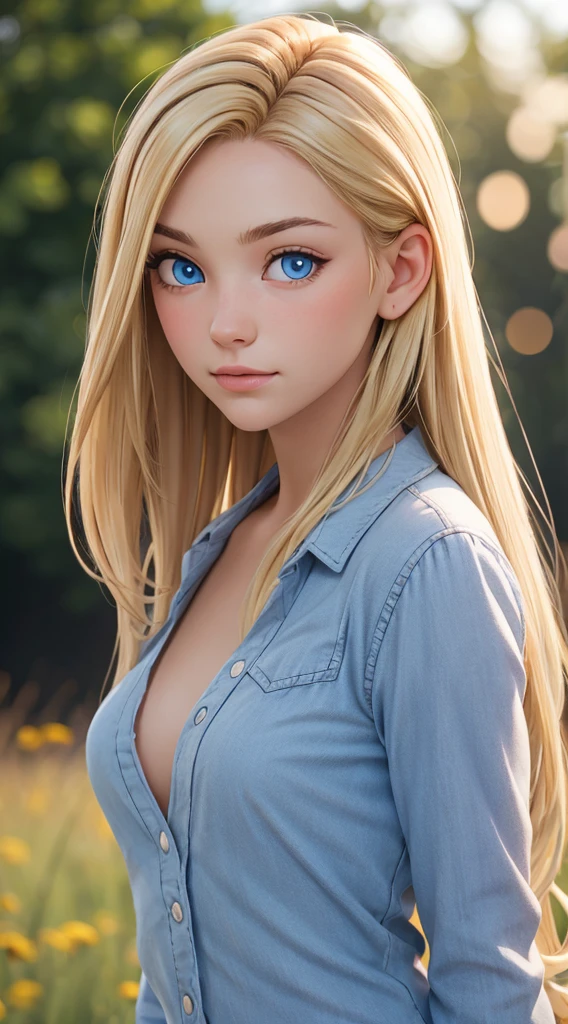 blonde straight  hair, blue eyes, high quality photography, hdr, smooth, sharp focus, high resolution, bokeh, deep of field, 