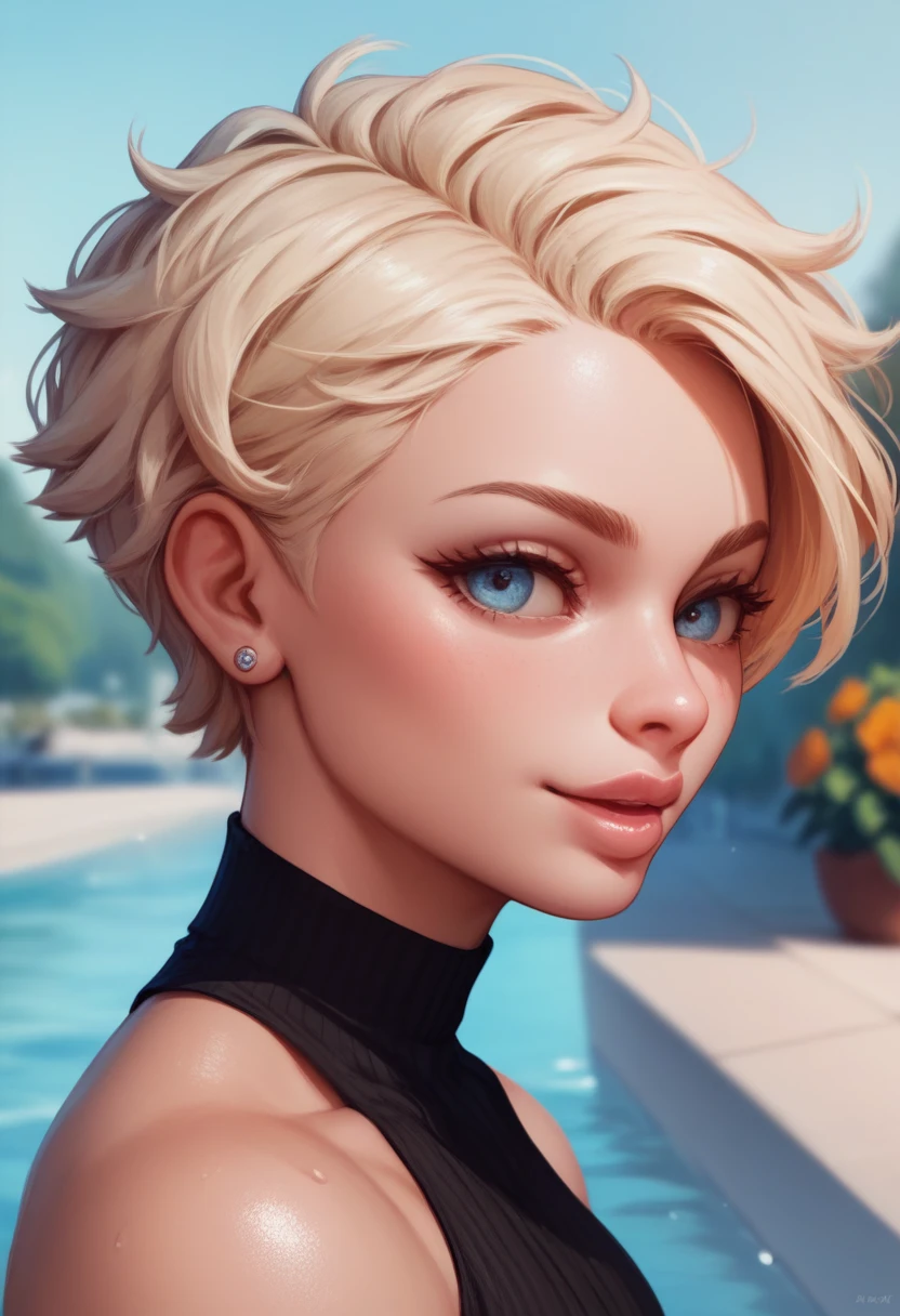 A short haired femboy with visible - SeaArt AI