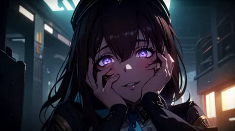 ((best quality)), ((masterpiece)), (detailed:1.4), 3d, an image of a beautiful cyberpunk female, yandere , yandere face , trance...