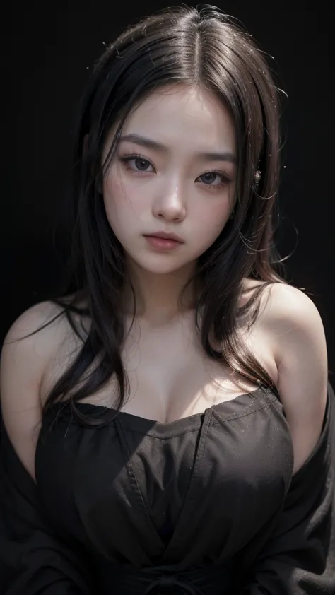 ((Best quality, 8k, Masterpiece :1.3)), Image of a pretty asian girl superidol. Long black hair:1.3. (Beautiful asian girl in ki...