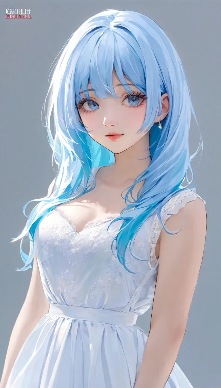 (masterpiece, best quality:1.2), 1girl, solo, Kaslin, light blue hair