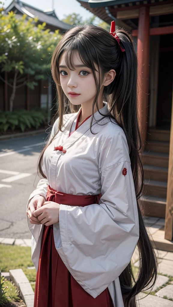 Beautiful girl in shrine maiden outfit, Outstanding Style