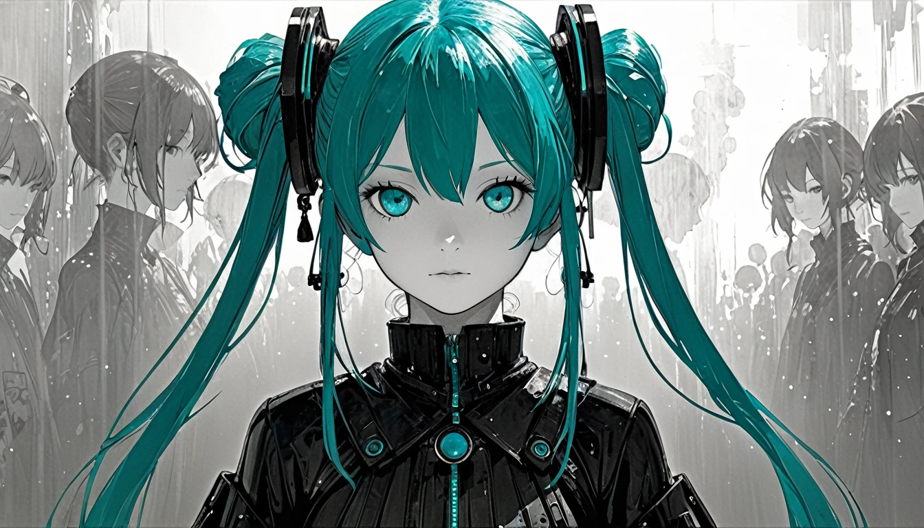 ハリー・クラークスタイル,(アシュリー・ウッドスタイル:1.4), (二重曝露:1.4)、Hatsune miku