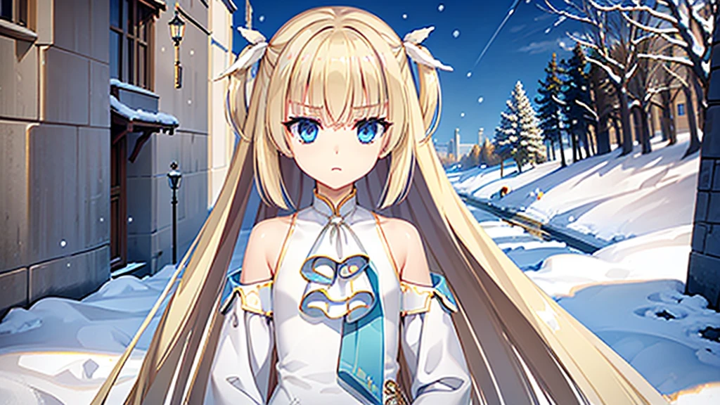 ((masterpiece)),(best quality),Official Art,Extremely detailed CG,Unity 8K wallpaper,Very detailed,Beautiful and delicate eyes,Extremely detailed face,1 girl,solitary,,(whole body:1.5),(small:1.3),，winter，Snowflakes are falling in the sky，Walk the streets，solitary独的圣诞节