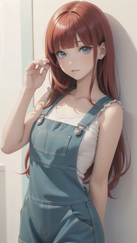 girl wearing a Aqua sundress, tight, simple anime style
Woman. Flower drawing on sequin overalls. Glossy white lips with sequins...