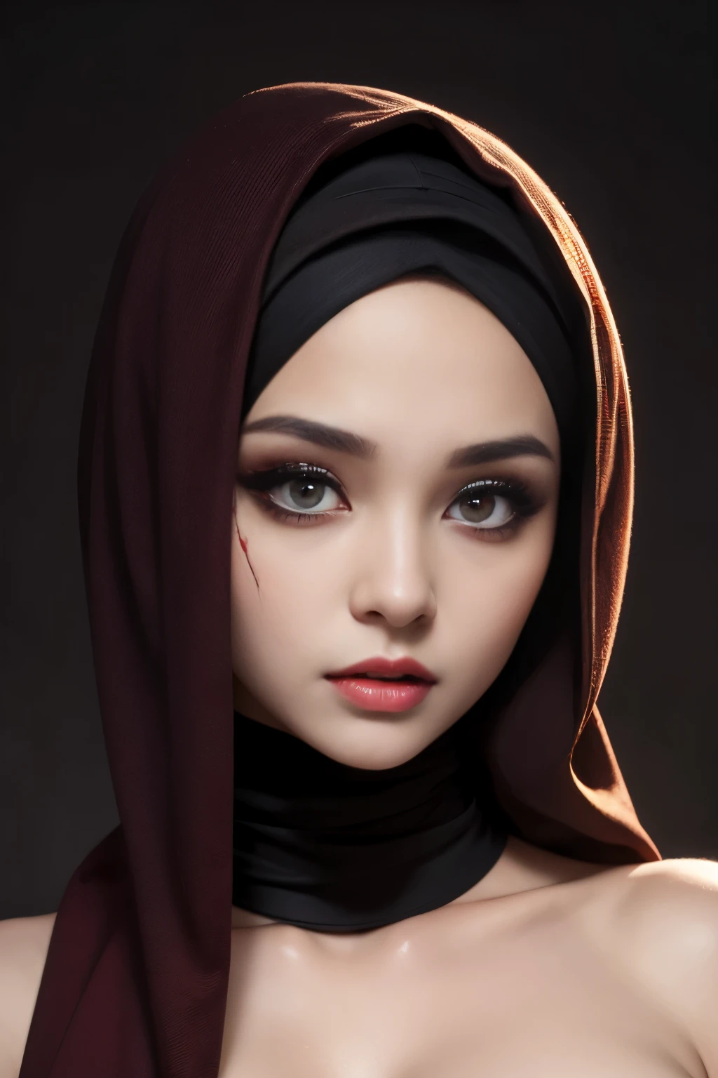 A woman wearing a hijab and a black top - SeaArt AI