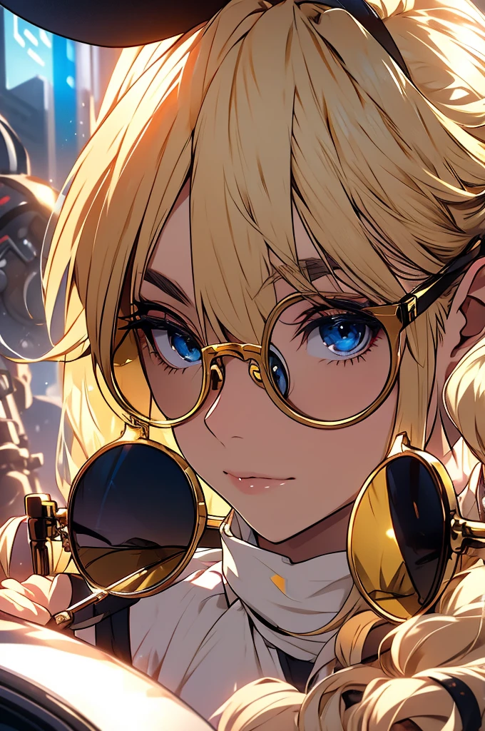 Blonde, Round Glasses, cool, Gear Accessories, Anime Style