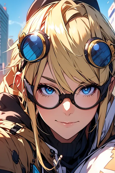 Blonde, Round Glasses, cool, Gear Accessories, Anime Style