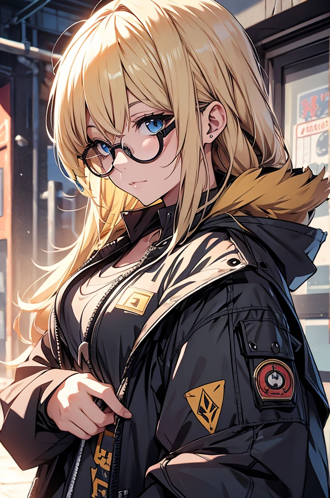 Blonde, Round Glasses, cool, Gear Accessories, Anime Style