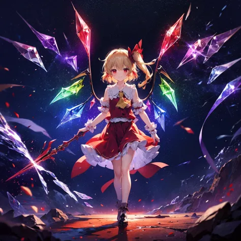 (((Fantasy　Flandre Scarlet)))　((Flaming Spear　Moonlit Night　star　smile　drop down　Catch the wind　End of the Galaxy　Broken glass))...