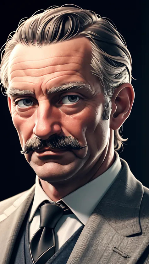 beautiful detailed portrait of ferdinand porsche, realistic, photorealistic, 8k, ultra-detailed, sharp focus, masterpiece, highl...