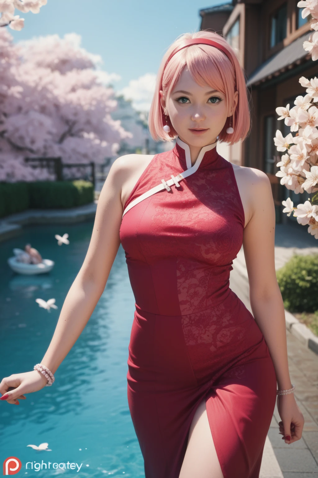 sakura haruno in nightie, 큰 가슴