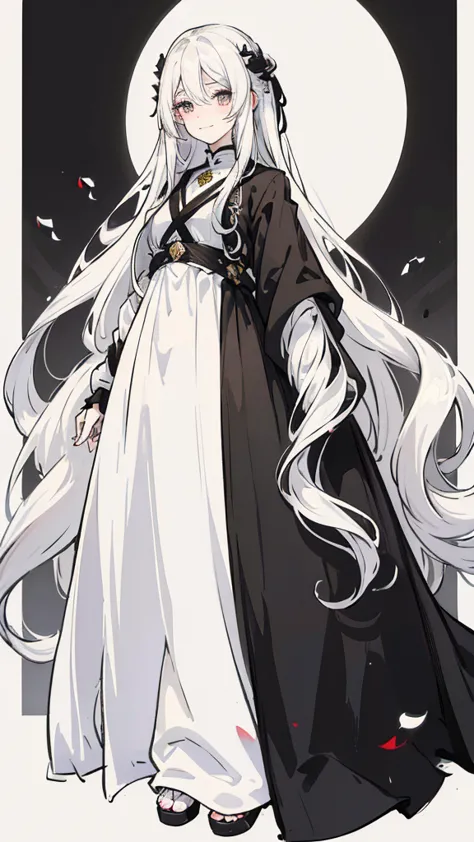 Woman , long wavy white hair, long wavy white hair , long wavy hair, long wavy hair, black siren eyes, black siren eyes, FOV, f1...