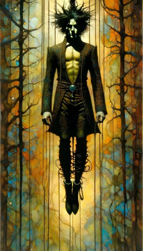 the hanged man, Artwork inspired by Dave Mckean, intricate details, oil painted