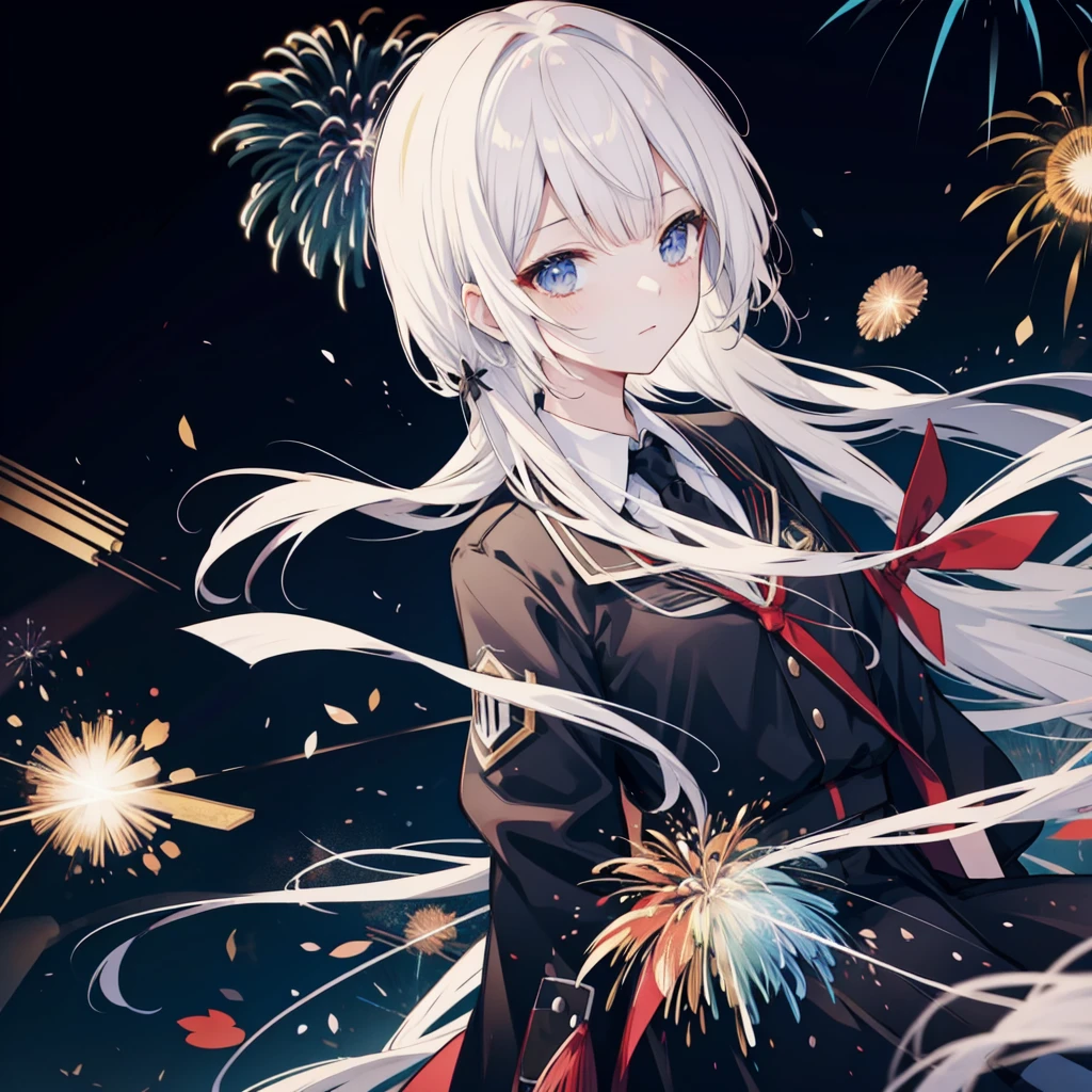 Stock Illustration、Black Background、uniform、Fireworks pattern