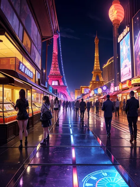 Las Vegas is、A glorious oasis in the middle of the desert。At night、The whole city is enveloped in colorful neon lights、Its brill...