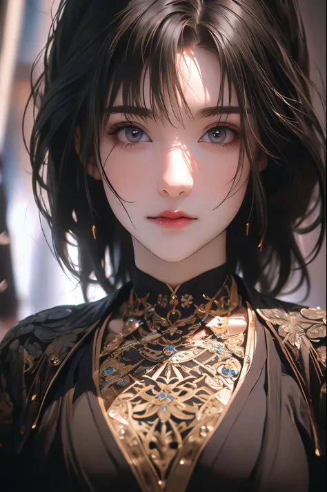 a close up of a girl with a metal structure body, gigantic breasts, big anime eye ball, a hyperrealistic painting inspired by Pe...