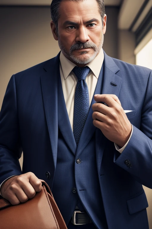 Middle-aged man,good looking, gentleman, Super detailed, 8k yen, realistic photograph, photograph, West Shot, Portrait Shot, Medical bag、suit、Awesome、strength、Cinematic Light, Cinematic colors, social contact, Notable