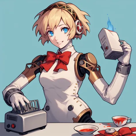 score_9, score_8_superior, score_7_superior, sauce_anime, one girl, little, smile, toaster, p3 aegis, android, robot joints, hai...