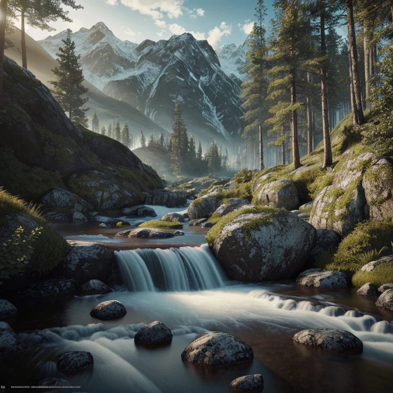 photorealistic shot of natural terrain, masterpiece, ultra high res, (photorealistic:1.4), cinema lighting, insanely detailed, hyper realistic, intricate design, fine details, concept scene reference for artist 3d. octane render
