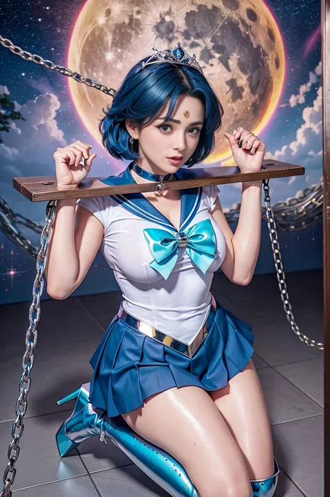 masterpiece,highest quality, ultra-high resolution, (realistic), raw photos, octane rendering, wearing a sailor mercury costume,...