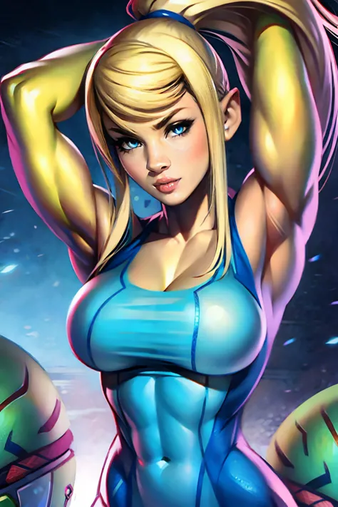 muscle woman bounty hunter samus  aran