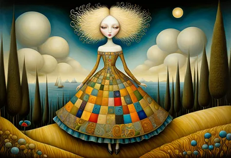 (banned,explicit,adult content:NSFW,censored) Patchwork by Klimt, Nicoletta Ceccoli, Naoto Hattori, Lawrence Didier, Leonora Car...