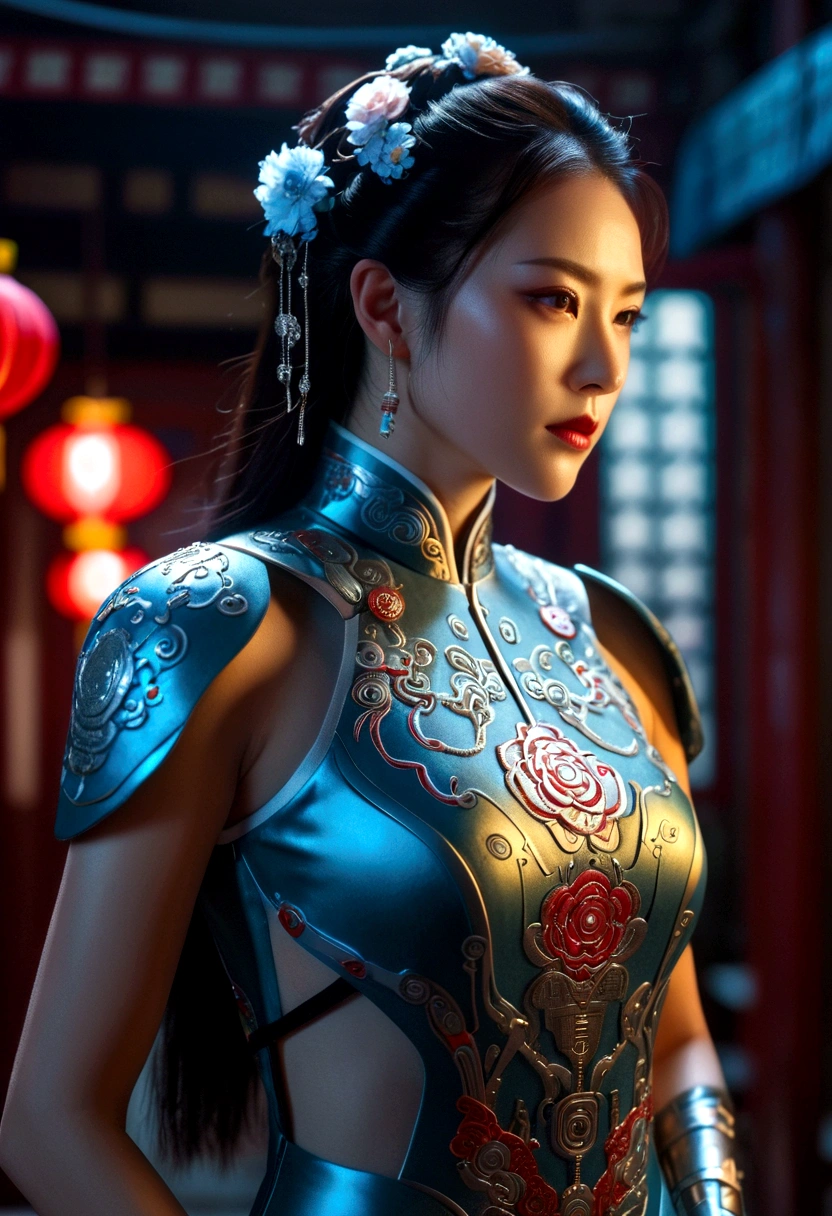 un cyborg vêtu d&#39;un Cheongsam