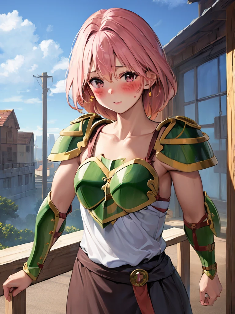 masterpiece, ultra-detailed, best quality, extremely detailed, 8k, high res, realistic, 1girl, 18yo, beautiful girl,BREAK,(Armor:1.8),白いドレス,(blush:1.5),BREAK,(剣を構える:1.4),