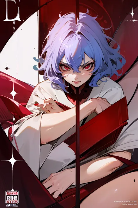 remilia scarlet in cover magazine. magazine cover (lo comic)/ glossy. beautiful. professional character design. masterpiece. exp...