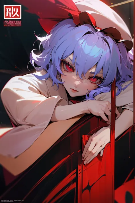 remilia scarlet in cover magazine. magazine cover (lo comic)/ glossy. beautiful. professional character design. masterpiece. exp...