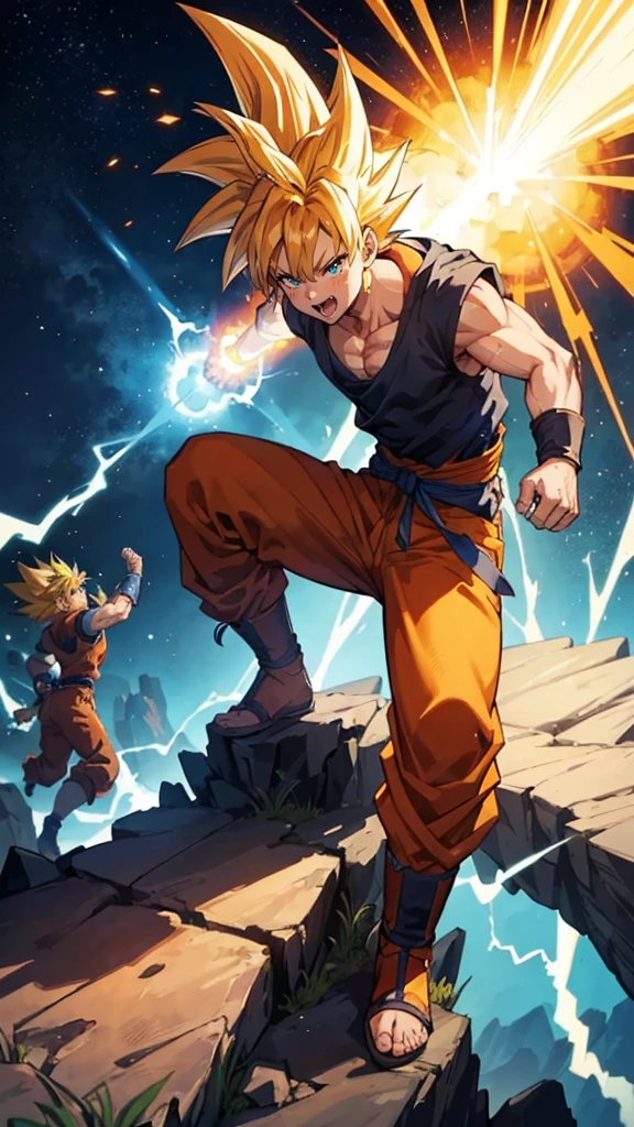 Sur une planète inexplorée, Goku détecte une puissante source d&#39;énergie et affronte Zara., un formidable guerrier extraterrestre. Leurs combats acharnés et leurs semaines d&#39;entraînement poussent Goku dans ses retranchements.. Finalement, Goku libère sa forme Super Saiyan, remporter la victoire. Les deux combattants se séparent en amis, laissant derrière lui l&#39;héritage d&#39;une bataille épique et un nouveau lien avec les habitants de la planète.
