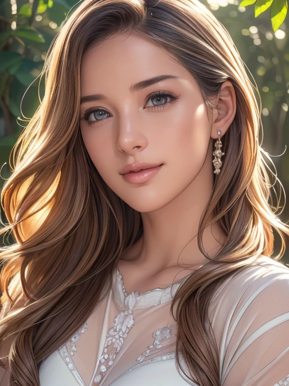 (Highest quality,4K,8K,High resolution,masterpiece:1.2),Super detailed,(Realistic,photoRealistic,photo-Realistic:1.37),girl,,Blushing,A light smile,Sitting,Outdoor,Beautiful attention to detail,Beautiful lip detail,Highly detailed eyes and face,Long eyelashes,Soft morning light,Vibrant colors,Delicate texture,Subtle Shadows