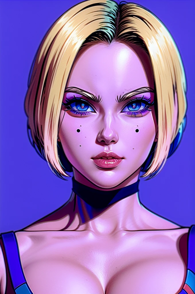 Android 18 動漫 nyantcha, 表情豐富的臉孔, 受動漫啟發, (細胞著色:1.2)