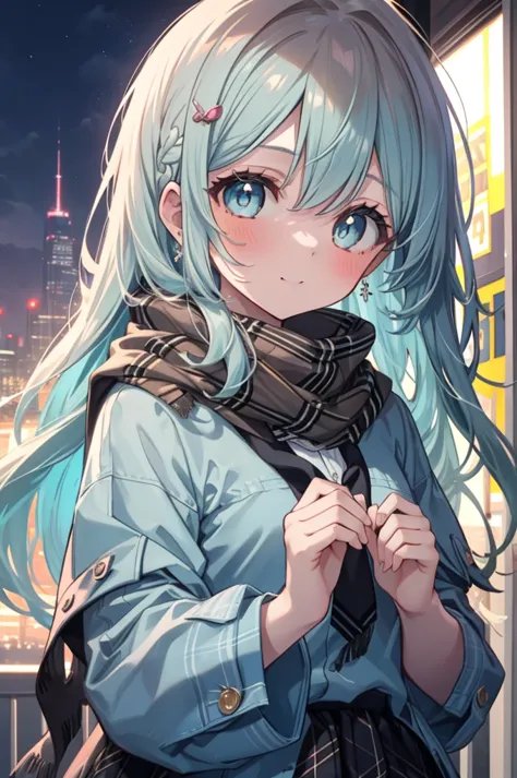 School zonemasterpiece, best quality, extremely detailed, (illustration, official art:1.1), 1 girl ,(((( light blue long hair)))...