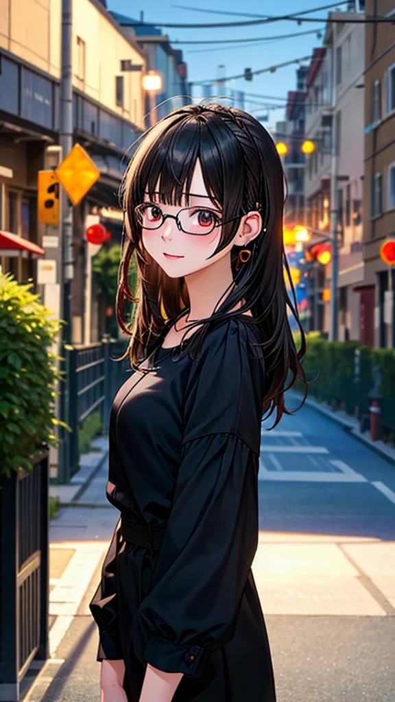 (front of whole body), 20-years-old beautiful female, black rim glasses, wearing white headphones, black hair, Easy-to-move costume, midsummer fashion, Casual clothes, civilian clothes, lo-fi art, intellectual atmosphere, knowledge, scholarship, enthusiasm, front side of whole body, immersion, whole body, concentration, sense of accomplishment, cinematic lighting, masterpiece, top quality, 4K, academic atmosphere, (masterpiece), (best quality), ultra-high res, sharp focus, detailed hair