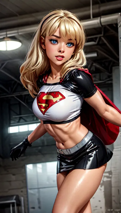 (cowboy shot), sfw, (masterpiece), (best quality: 1.0), (ultra highres: 1.0), detailed eyes, break supergirl, 1girl, long blonde...