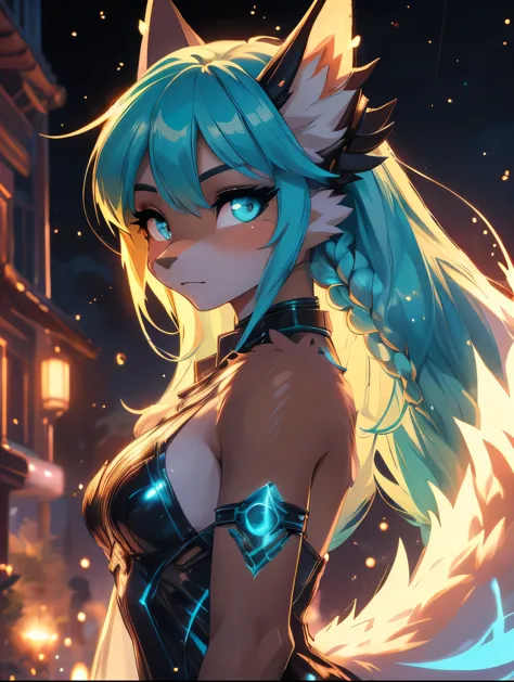 Miku Hatsune,Arabic, tanned skin, High Definition, kitsune ears, Masterpiece}}, of the highest quality, Highly detailed CG Unity...