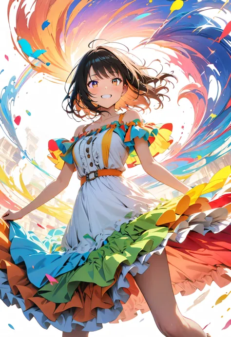 (masterpiece, Highest quality, Official Art:1.2), (colorful), Looking at the audience, One Girl, alone, White Background, floati...