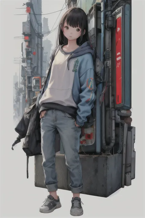 (various themes of characters and backgrounds), cute characters in everyday life, casual wear, cyberpunk world, masterpiece, hig...