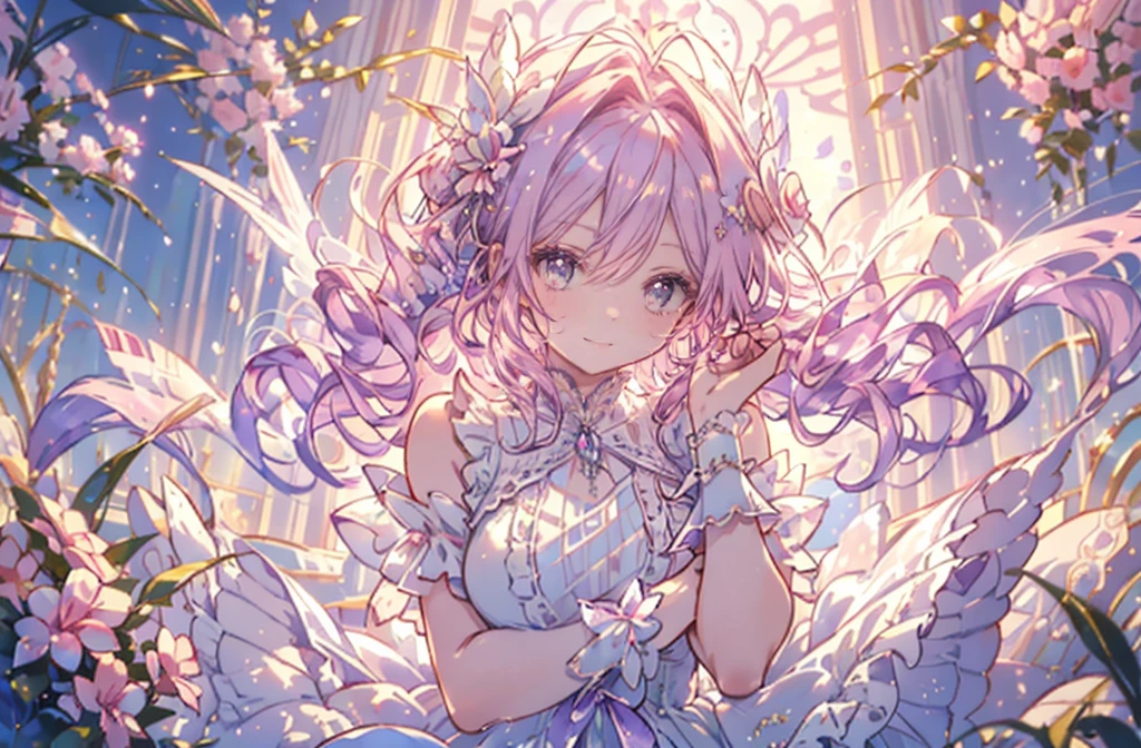 ((Exquisite, beautiful, Very detailed, masterpiece, High quality, Confused, High resolution, Full HD, 16K)),((Giant pastel coloured macarons))),(Lots of macarons),((Floating in the air)),Fairy Princess,(Happy), (fun), (((smile, Laughter:1.3))), (pink ball gown dress:1.5,Macaron motif dress:1.5,Decorated with lace, Frills and jewels:1.1,),(Bob, Wavy Hair, Pink Hair),(Purple eyes, Big eyes, Fair skin), slim, Soft Edge, Soft lines, Saturated colors, Bright colors, pastel colour, Warm lighting, Soft lighting, Fantasy, Romantic atmosphere, Dreamy atmosphere, 