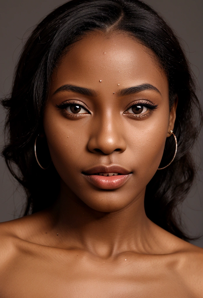  femme africaine, 20 ans, visage fin, fine nose, sourcils longs, lipstick, black skin, Longhaire, erotic