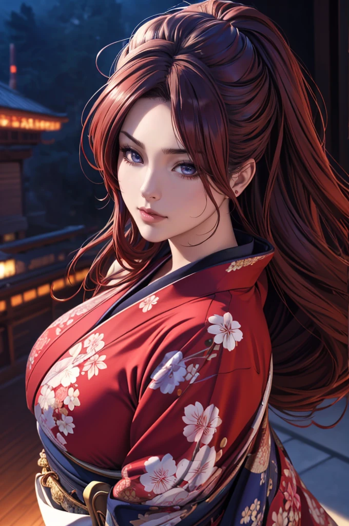 1woman,red kimono,flying,huge hair,jumping(best quality,4k,8k,highres,masterpiece:1.2),ultra-detailed,(realistic,photorealistic,photo-realistic:1.37),detailed face,beautiful eyes,elegant pose,intricate kimono patterns,flowing hair,dramatic lighting,cinematic composition,vibrant colors,fantasy,digital art
