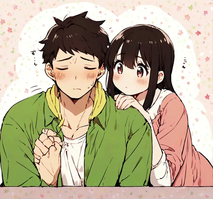 Cute anime,couple boy and girl,thin boy and girl,cute,shy,jealous - SeaArt  AI