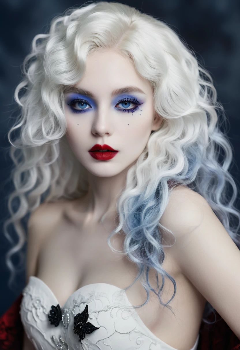 Beautiful vampire, totally naked, with skin white like marble - SeaArt AI