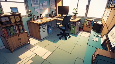there is an empty office, company, no perspective