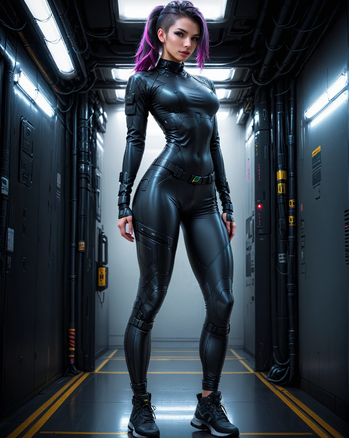 Technology Clothing Fashion . Futuristic, Cyberpunk, Urban, Tactical, smooth, dark, Very detailed，Combat tights，Handsome，Domineering，HD，reality