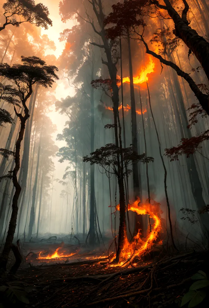 Amazon forest fires, hot atmosphere