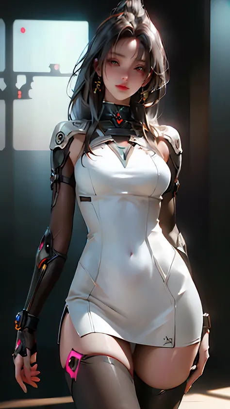 ((Best quality)), ((masterpiece)), (detailed:1.4), 3D, an image of a beautiful cyberpunk female,HDR (High Dynamic Range),Ray Tra...